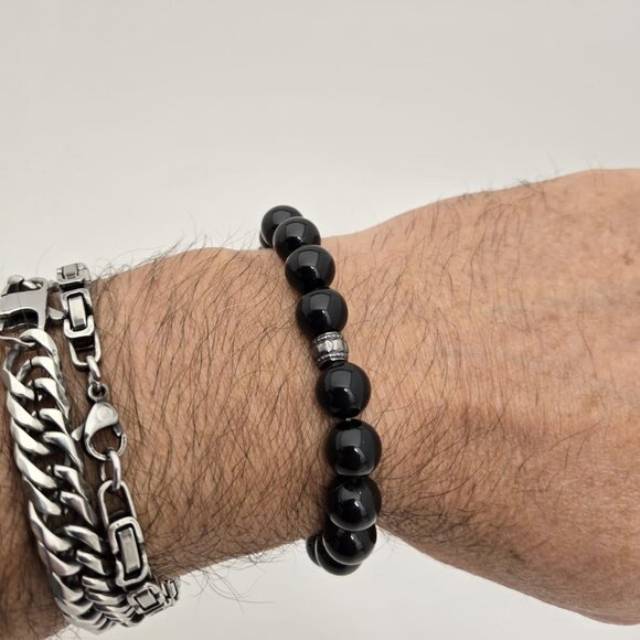 Onyx Bracelet with 10mm beads - Picture 6 of 8